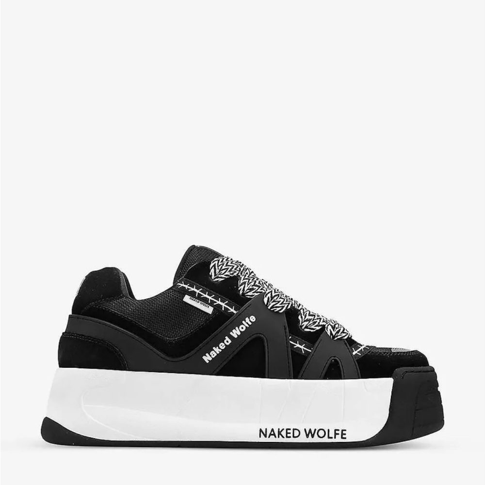Brand new platform sneakers women shoes in Naked Wolf box. Black w/ white accent